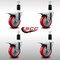 Service Caster 4'' SS Red Poly Swivel 1-3/8'' Expanding Stem Caster Set Total Lock Brake, 4PK SCC-SSEXTTL20S414-PPUB-RED-138-4 - alternate 2
